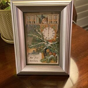 Antique Postcard • New Year Greetings Framed